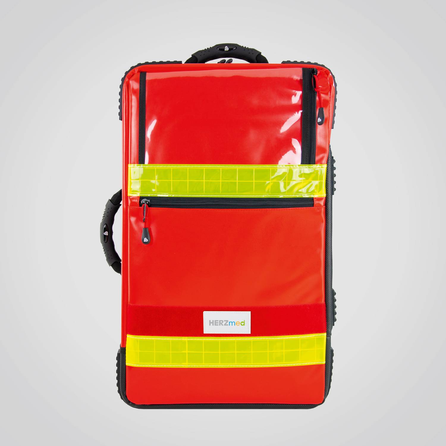 Premium Notfallrucksack X1 Yellow Plane in der Farbe Rot in der Frontansicht